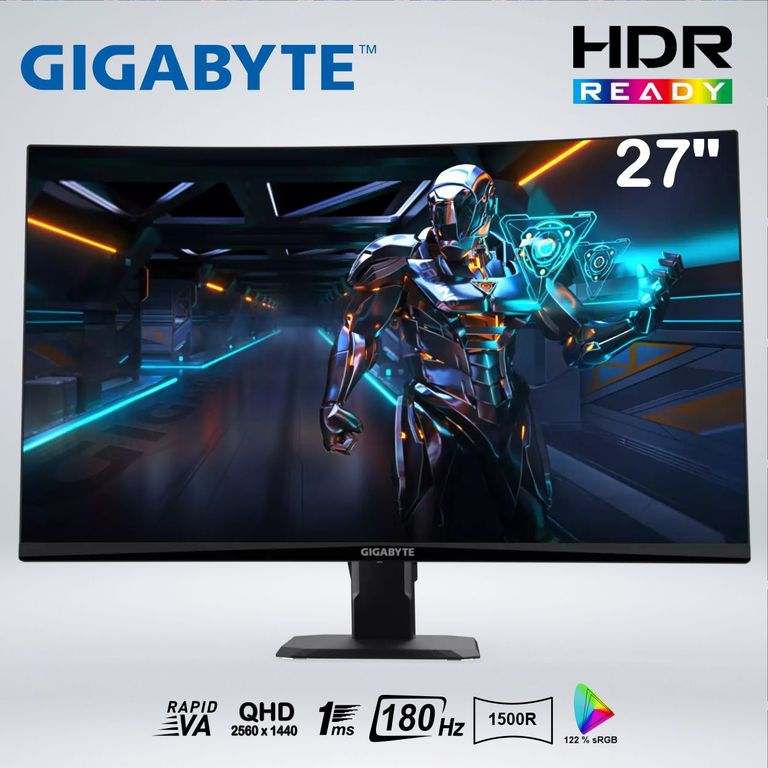 MONITOR GS27QCA GAMER CURVO QHD 27 " VA 180hz 1ms HDR AMDfreesync