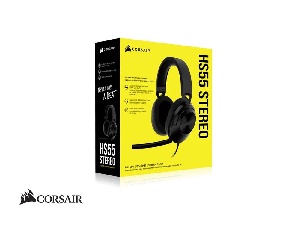 Audífonos HS55 Surround 7.1 USB 3.5mm Carbon