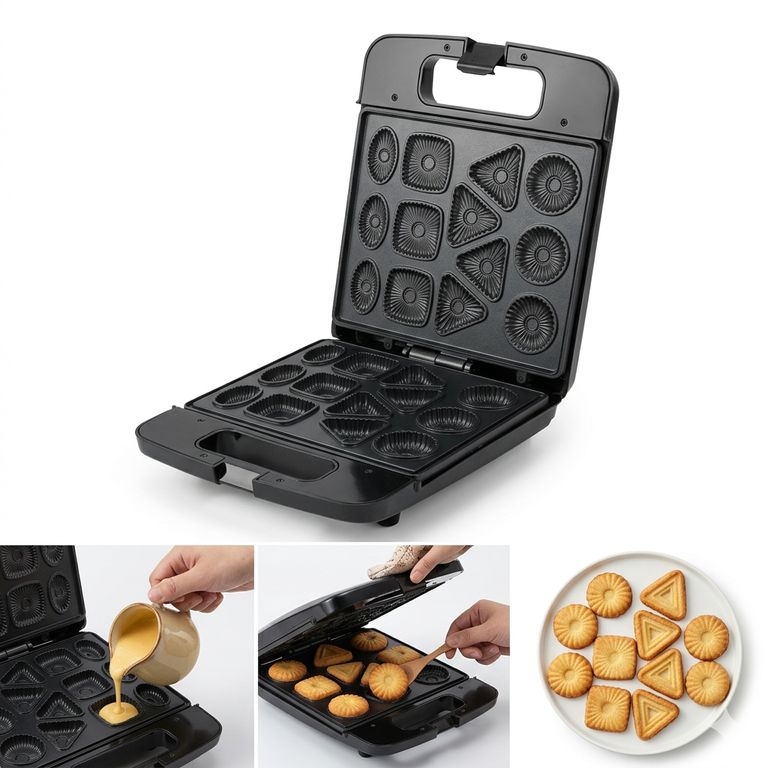 Máquina Eléctrica para Galletas 13 Cavidades - Horno Portátil Antiadherente para Repostería