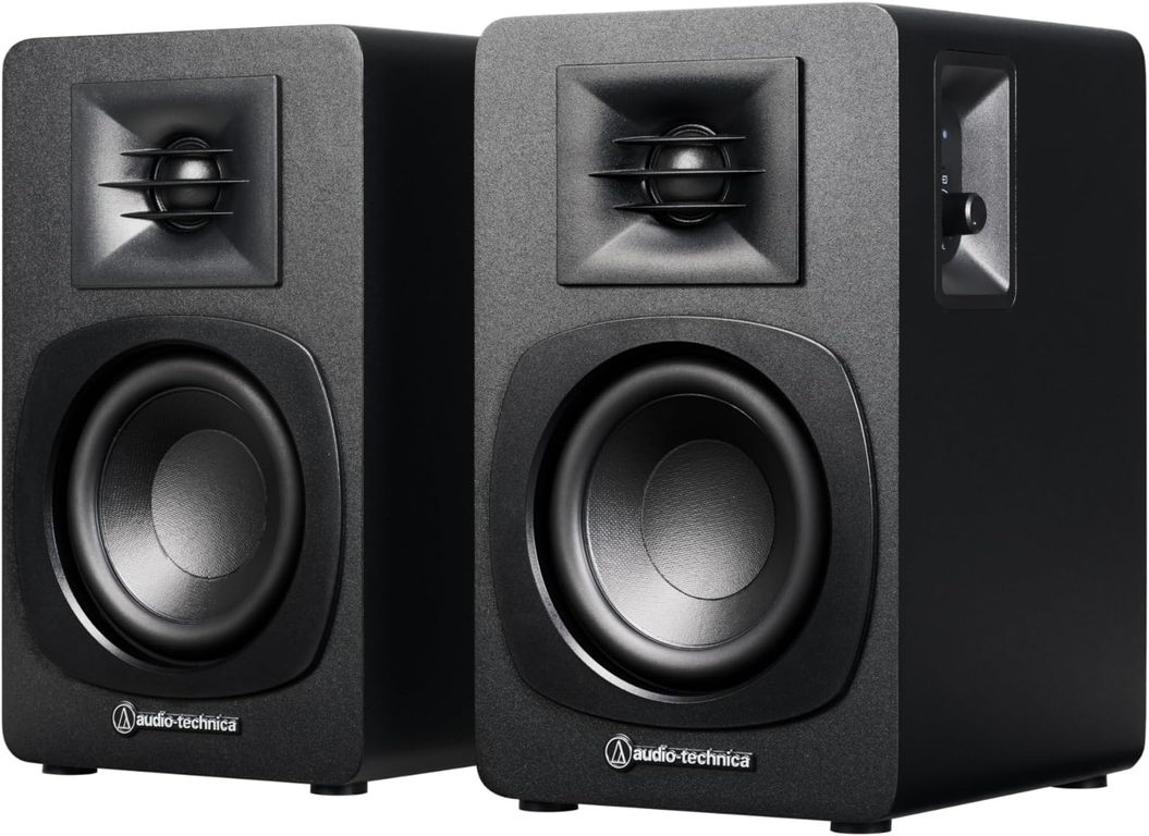 Parlantes activos ATSP3X con Bluetooth y RCA, 40W RMS por Canal Negros