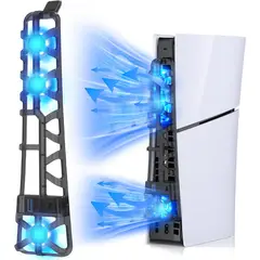 DOBE - Cooler Ventilador TP5-3538 para PS5 Slim, 3 Velocidades, Luces LED y Puerto USB