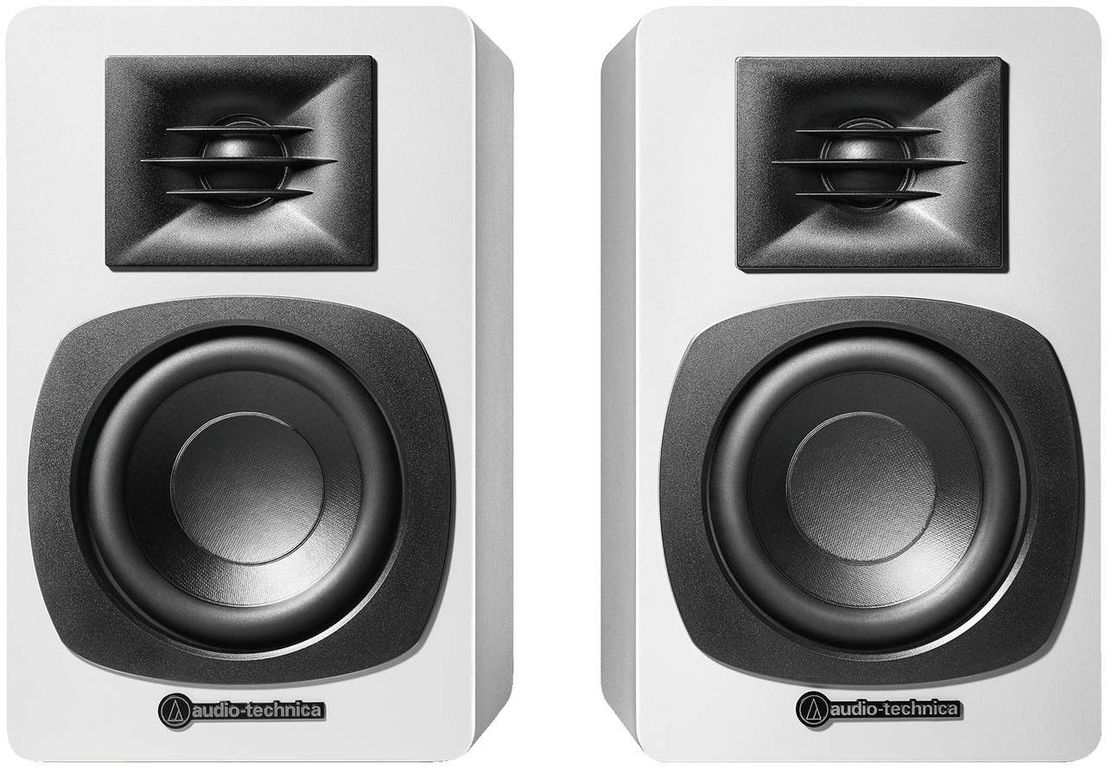 Parlantes activos ATSP3X con Bluetooth y RCA, 40W RMS por Canal Blanco