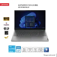 LENOVO - LAPTOP V15 G5 INTEL I3-1315U 8GB DDR5 RAM 512GB SSD INTEL UHD 15.6 FHD FD