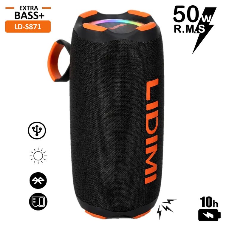 Parlante Bluetooth Portatil Extra Bass Ld-s871 50w Negro
