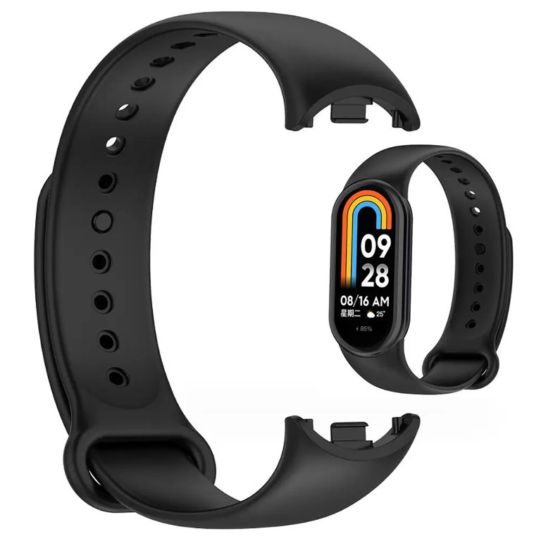 Correa Silicona Compatible con Xiaomi Mi Band 8 - Negro