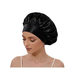 GENERICO - GORRO DE SATIN PREMIUM ANTIFRIZZ NEGRO- PROTECCIÓN Y CONFORT TOTAL