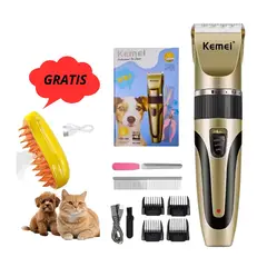 KEMEI - Kit de mascota + peine a vapor portátil gratis