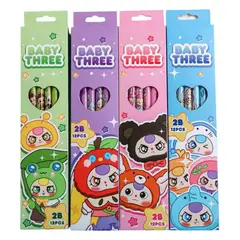 GENERICO - Set x48 Lápices 2B kawaii Baby Three - 4 Cajas