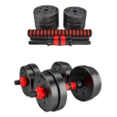 GENERICO - Set de pesas ajustables de 10kg con barra