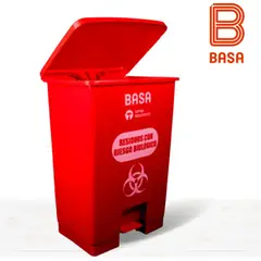 BASA - Papelera Covid 19 AUTOMÁTICA Rojo - BASA.