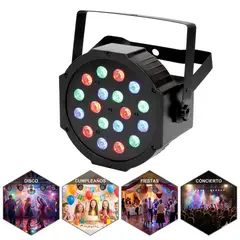 OEM - Tacho Protón DJ 18 LEDs: Luz Rítmica Multicolor con Soporte para Fiestas