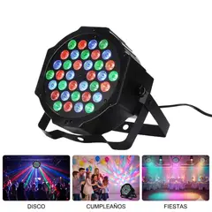 OEM - Reflector Par LED 36 RGB 3W Profesional - Luz Audiorítmica y DMX para Eventos y DJ