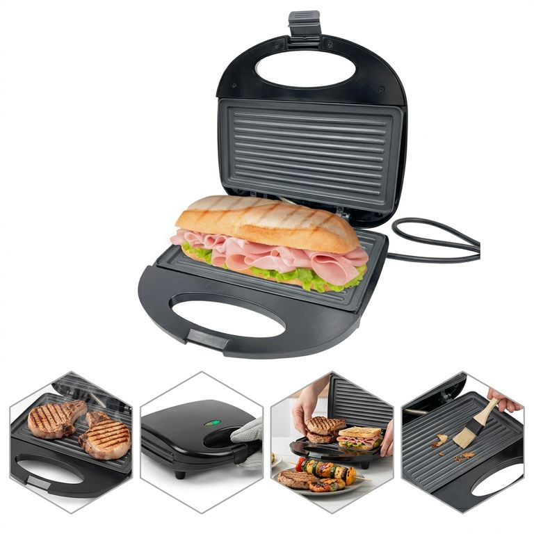 Máquina para Sándwiches y Panini Press - Parrilla de Contacto Rápida para Cocina Saludable