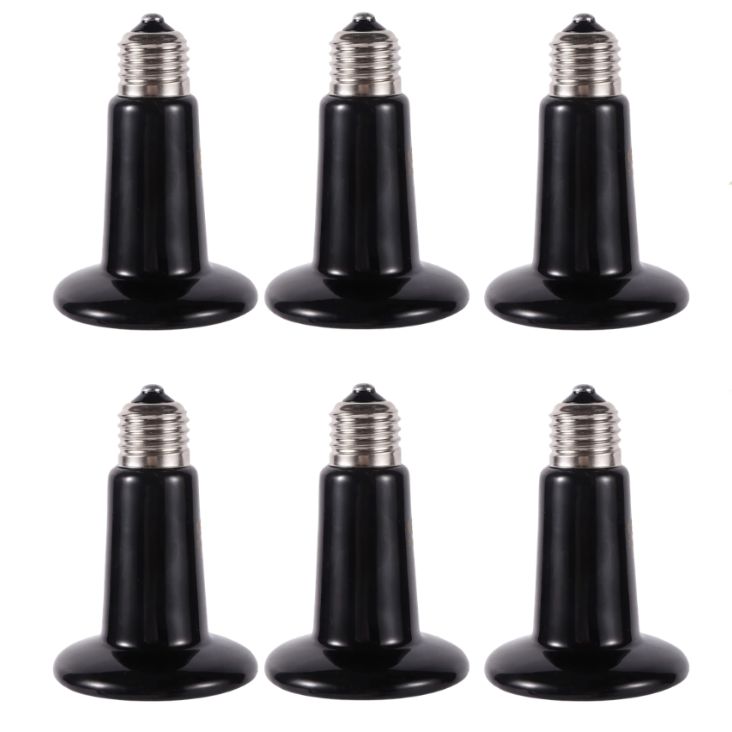 Pack de 6 Focos Cerámicos De Calor 50w E27 Reptiles Para Incubadora