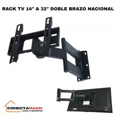 NACIONAL - Rack para Tv Doble Brazo Triple Giro de 14 a 40" Negro