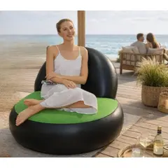 GENERICO - SOFÁ INFLABLE CON RESPALDO PARA EXTERIOR E INTERIOR E INFLADOR PARA PLAYA TERRAZA JARDIN