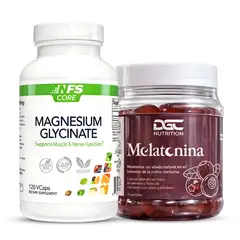 GENERICO - Melatonina en gomitas DGC Nutrition 70 und + Glicinato de Magnesio 400 mg NFS Core 120 Cap