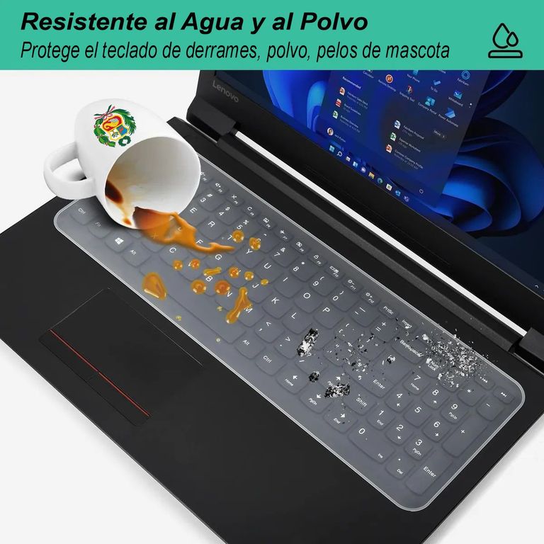 Protector de Teclado para Laptop de 15.6 a 17 pulgadas Transparente Silicona
