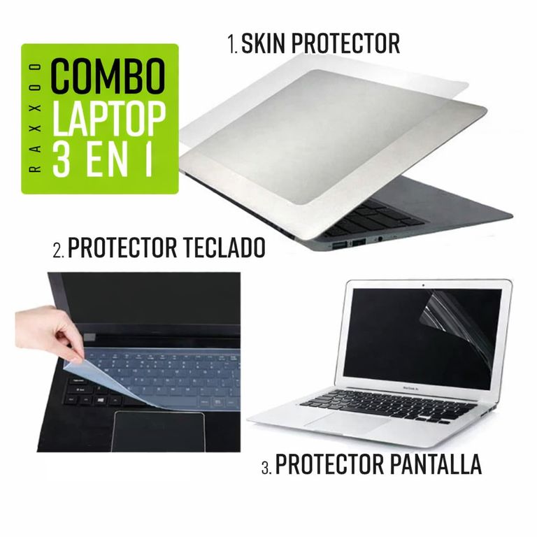 Combo protector de pantalla + teclado + skin para laptop 15.6 ó 16