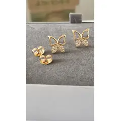 GENERICO - Aretes Mariposa Bañados Oro 18k