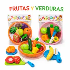 GENERICO - Juego de comidas - Frutas y Verduras con Cesta - 22pcs