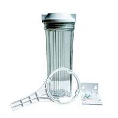 GENERICO - Portafiltro transparente 2.5x10 conexión 0.25 (un cuarto pulgada)