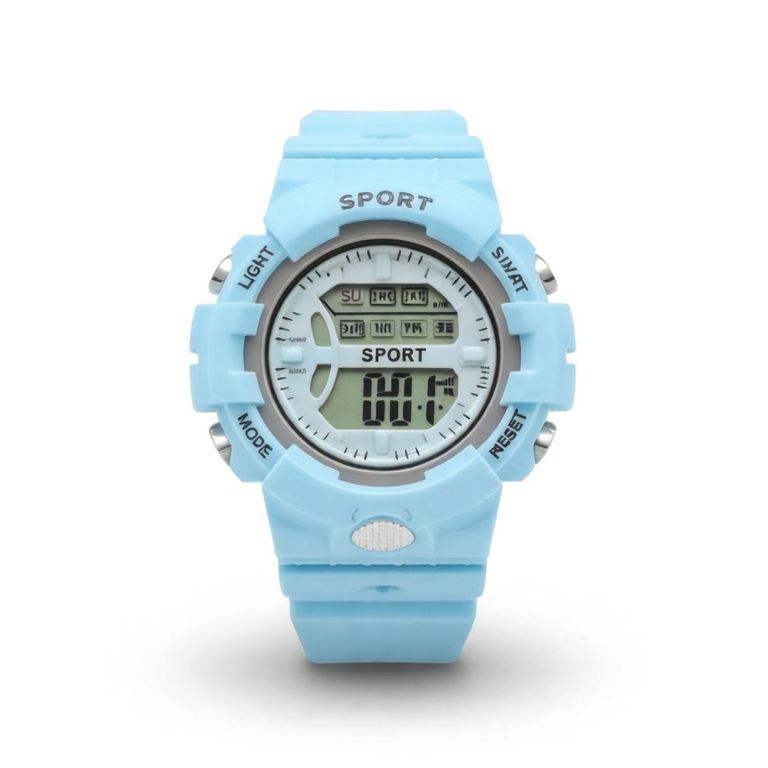 Reloj Deportivo Digital Estilo Moderno Acuático Color Celeste