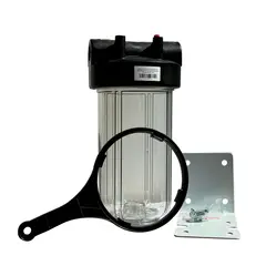 GENERICO - Portafiltro transparente 4.5x10 conexión 0.75 (tres cuartos pulgadas)