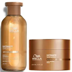 WELLA - Shampoo 250ml + Mascarilla 150ml para Cabello Seco Ultimate Smooth