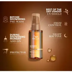 WELLA - Shampoo 250ml + Serum 100ml para Cabello Seco Ultimate Smooth