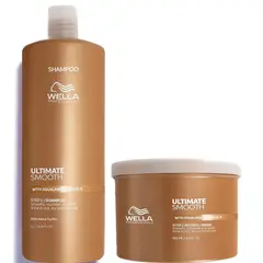 WELLA - Shampoo 1000ml + Mascarilla 500ml para Cabello Seco Ultimate Smooth
