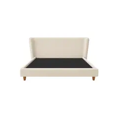 MUEBLES MACRUMO - Cama tapizada Ema - Queen 2 piezas - Beige claro