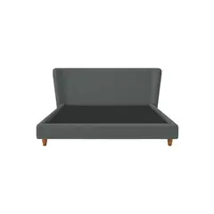 MUEBLES MACRUMO - Cama tapizada Ema - King 2 piezas - Gris oscuro