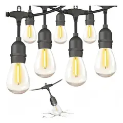 OEM - Guirnalda Led 20 Focos 10 Metros Exterior Impermeable Amarillo