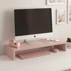 GENERICO - Soporte Organizador Ergonómico para Escritorio Rosa Pastel Mate - Soft Girl 50 cm