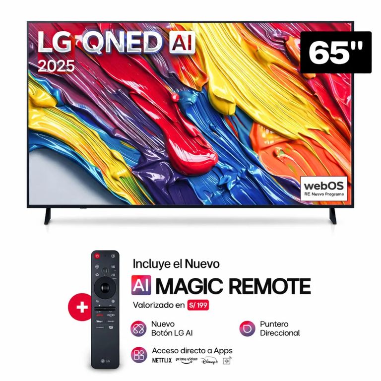 TELEVISOR SMART TV QNED 4K 65 65QNED82ASG CON THINQ AI