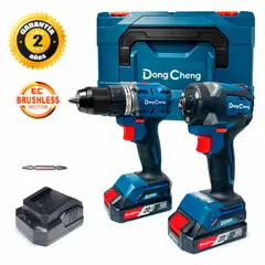 DONGCHENG - Combo Kit DCKIT26AM Taladro Percutor + Atornillador de Impacto 20V Brushless