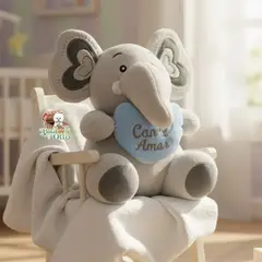 GENERICO - Peluche Elefantito Corazón De Amor 22x18