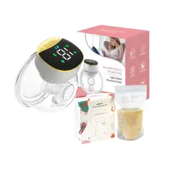 GENERICO - Extractor de Leche Portátil Manos Libres Dorado + 1 Bolsa Recolectora de Leche