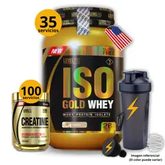 LEVEL PRO - Proteína Iso gold whey de 1kg Vainilla + Creatina 250gr + regalos