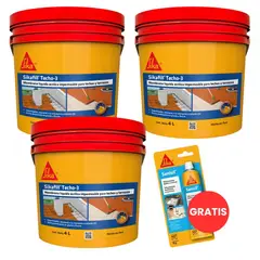 GENERICO - Pack 3 Impermeabilizantes para techos gris x 4lt + Silicona para baño