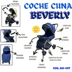 HI BABY - COCHE CUNA "BEVERLY" CON MANGOS REVERSIBLES