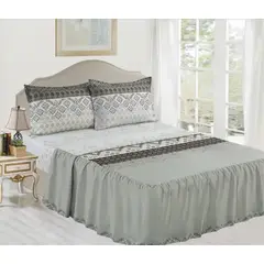 CASATEX - JUEGO DE SÁBANAS 4 PIEZAS CON BLONDA 3000 HILOS QUEEN