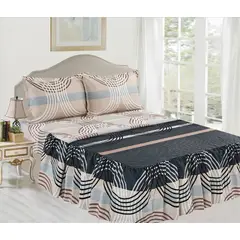 CASATEX - JUEGO DE SÁBANAS 4 PIEZAS CON BLONDA 3000 HILOS QUEEN