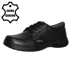 BRUNO SEBASTIAN - ZAPATO ESCOLAR PARA NIÑO DE CUERO NEGRO CASUAL PASADOR.