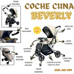 HI BABY - COCHE CUNA "BEVERLY" CON MANGOS REVERSIBLES