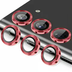 SHIELD - Mica Protector de Cámara Individuales Metálico Rojo para Samsung Galaxy S23 Plus