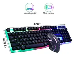 GENERICO - Pack Poseidón Teclado + Mouse Con Luces Full RGB Estilo Gamer