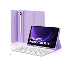 GENERICO - Funda con teclado para Samsung Galaxy Tab S9 y S9 FE de 10.9 pulgadas LILA