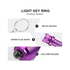 JET - LLAVERO DE BUJIA CON LED CON LUZ LILA